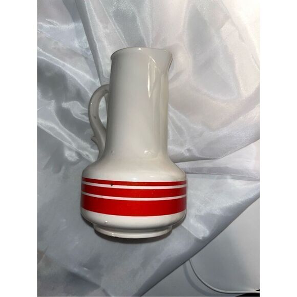 JAPAN vase spout handle red stripes Vintage - Picture 1 of 7